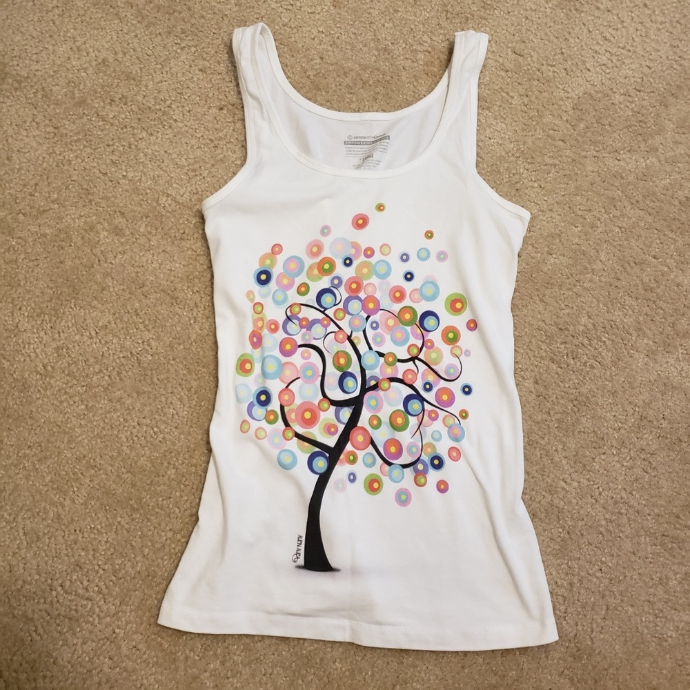 NWOT Colorful Circles Tree Tank Top (fit S/M)